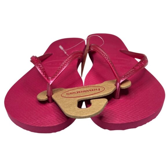 Havaianas Women's Slim Flip Flops Pink Fever Size 7/8 NEW - Picture 4 of 5